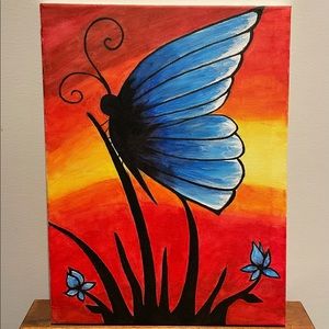 Butterfly Painting on Canvas 12” x 16”